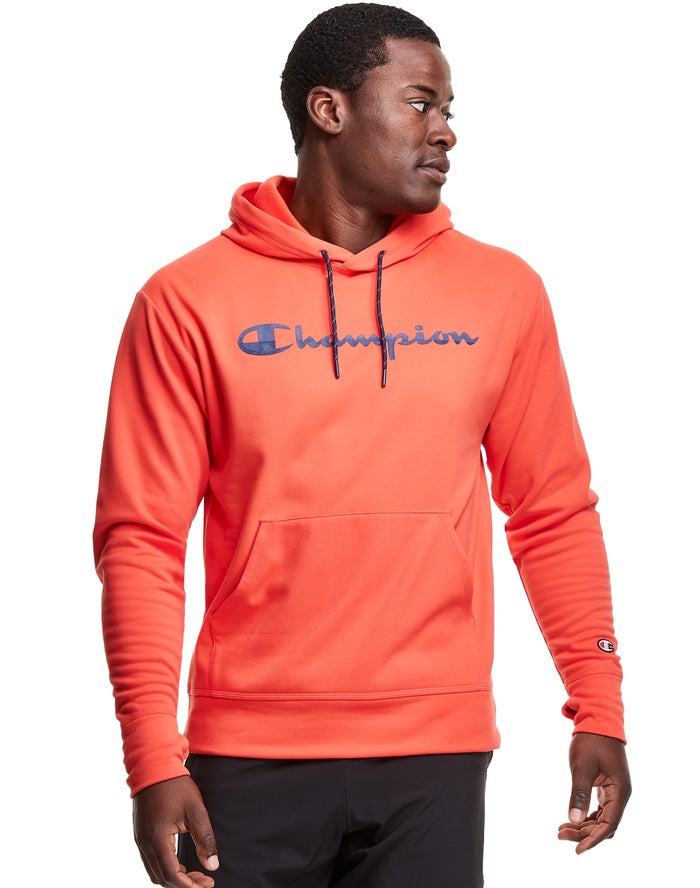 Champion Hoodie Heren - Oranje - Game Day Script Logo ( 654208-URT )